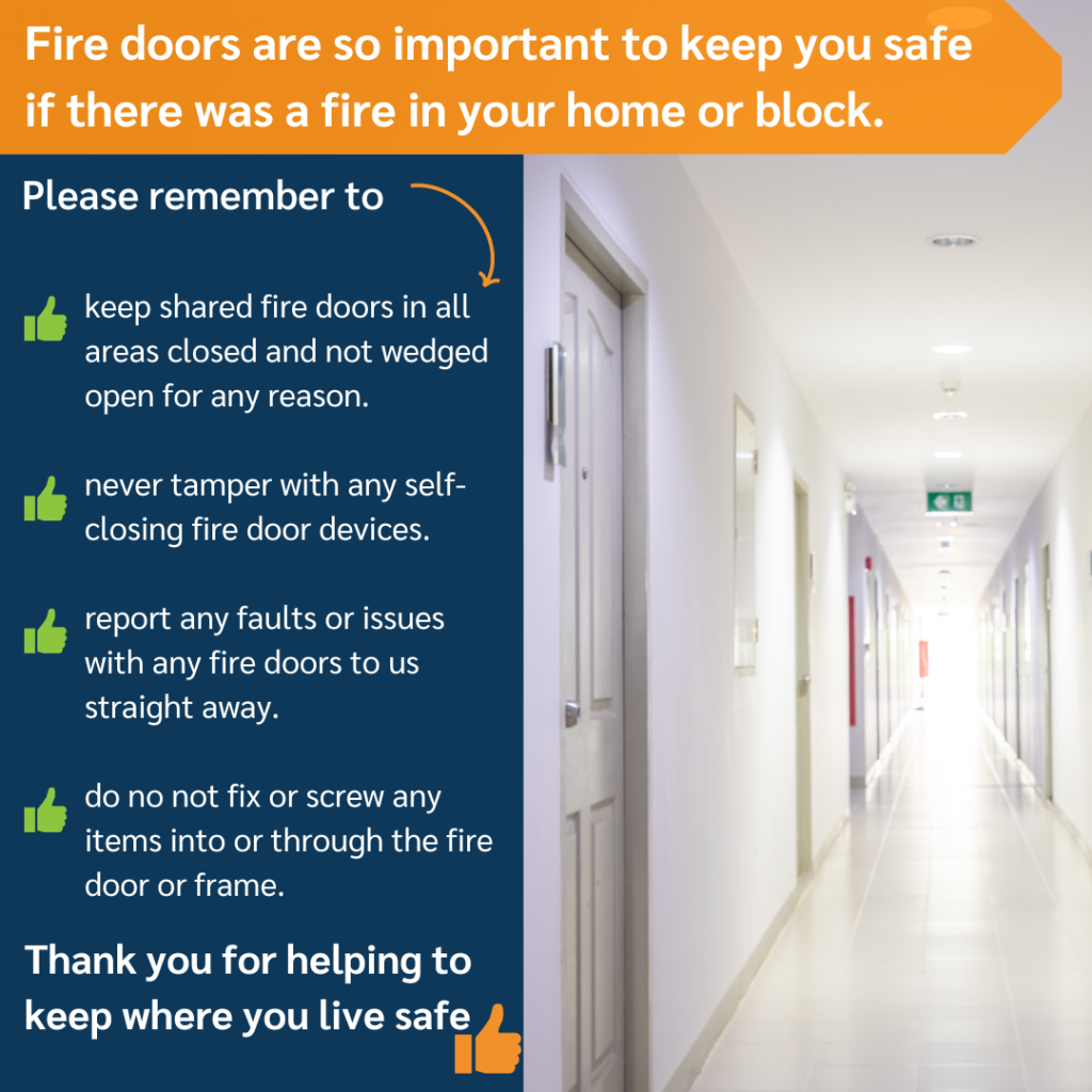 Front door fire safety checks Cartrefi Conwy